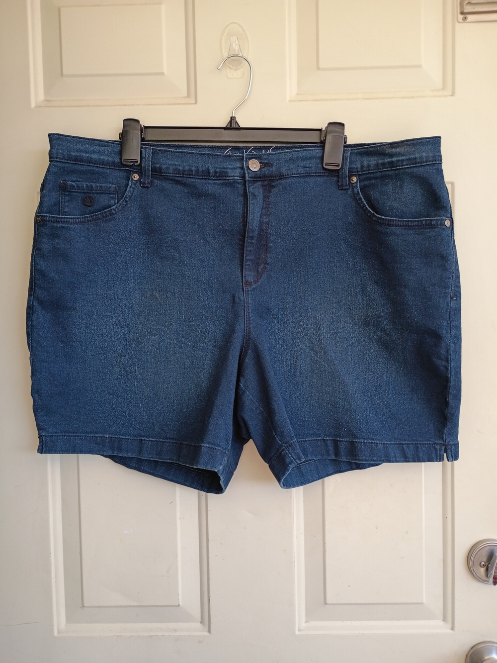 Gloria Vanderbilt Indigo All Around Slimming Effect Amanda Denim Shorts Size 16W